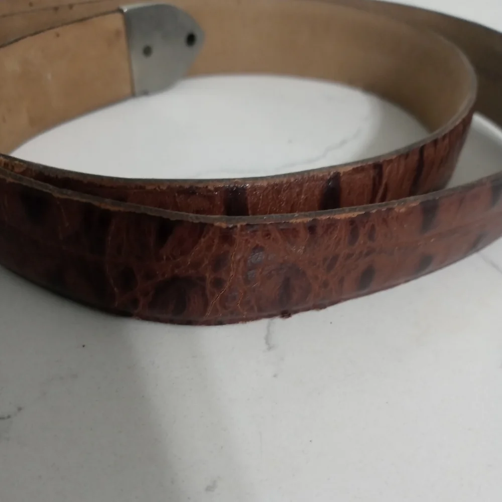 Pierre G. Genuine Brown black Crocodile Calf Skin Men's Dress Belt 37 in